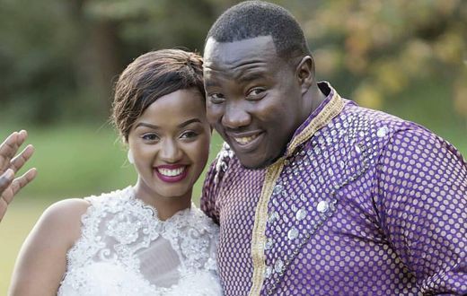 Willis Raburu and his wife on their big day.