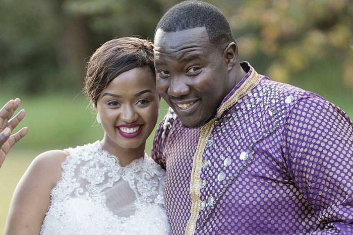 Willis Raburu and his wife on their big day.