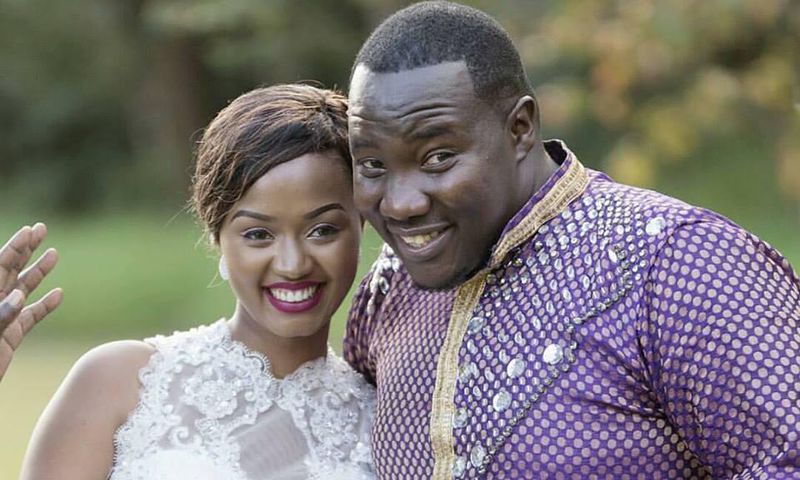 Willis Raburu and his wife on their big day.