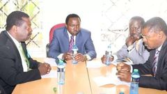 The Nasa leaders in discussions before the signing of a pact agreement among themselves.