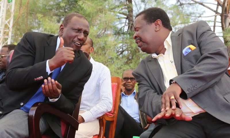 DP William Ruto and Musalia Mudavadi at a past event in Kakamega (Twitter)