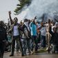 Supporters of Gabonese opposition leader Jean Ping face demonstrate in Libreville in August 2016 after Ali Bongo was declared the winner of presidential elections