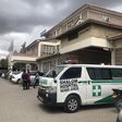 An ambulance parked outside the entrance to Shalom Hospital Athi River