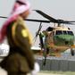 A helicopter carrying Jordan's King Abdullah II arrives at Queen Alia International Airport in Amman on March 28, 2017, ahead of an Arab League summit