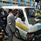 Nairobi Governor Mike Sonko interacts with matatu operators during a past inspection (Twitter)