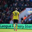 Middlesbrough's Gaston Ramírez leaves the pitch after receiving a red card during their English Premier League football match against Bournemouth at the Vitality Stadium in Bournemouth, southern England on April 22, 2017