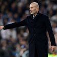Real Madrid's coach Zinedine Zidane gestures during the UEFA Champions League round of 16 first leg football match against SSC Napoli February 15, 2017