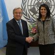 United Nations chief António Guterres shakes hands with new US Ambassador to the United Nations Nikki Haley at the United Nations in New York, on January 27, 2017