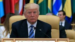 US President Donald Trump is seated during the Arabic Islamic American Summit at the King Abdulaziz Conference Center in Riyadh on May 21, 2017