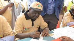 AU envoy Raila Odinga registering for Huduma Namba