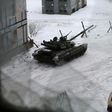 A tank from the Ukrainian Forces is stationed outside a building in the flashpoint eastern town of Avdiivka on February 2, 2017