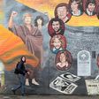 Murals on the Catholic Falls Road in Belfast, scene of relative peace for the past 20 years