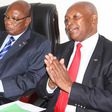 Africa National Olympic Committee of Africa president Lassana Palenfo (L) meets National Olympic Committee-Kenya president Dr Kipchoge Keino