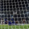 Juventus' Gonzalo Gerardo Higuain (not seen) scores against Torino's goalkeeper Joe Hart during their Italian Serie A football match in Turin on May 6, 2017
