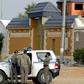 Saudi security personnel surround a rest house at the al-Munissiyah district, north-east of Riyadh, during a search for Al-Qaeda terror suspects on January 16, 2006