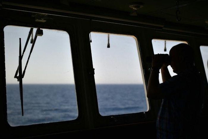 The view from the "Aquarius", a ship rented by humanitarians SOS Mediterranee and Medecins Sans Frontieres (Doctors without Borders) to organise rescue operations