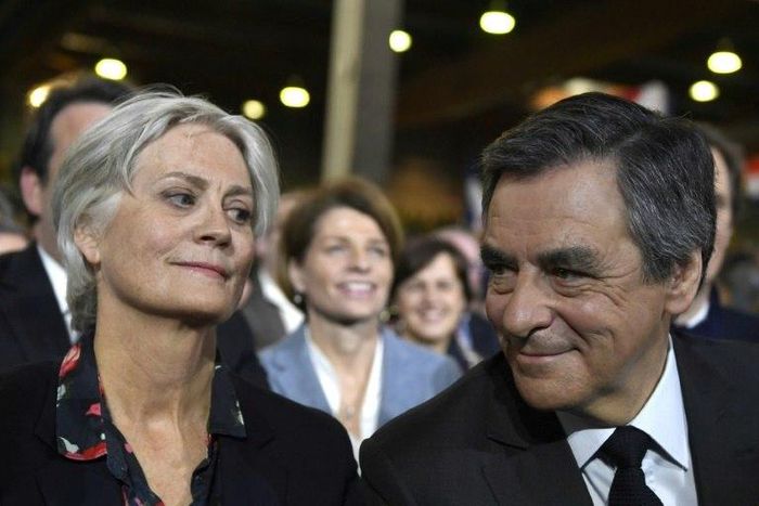French presidential candidate Francois Fillon pictured with his wife Penelope on January 29, 2017