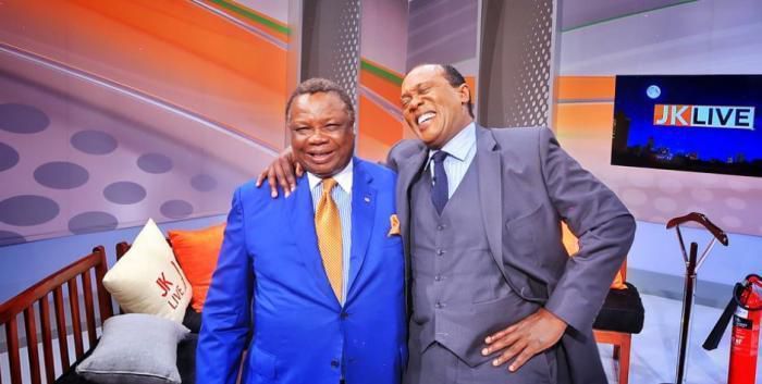 TV anchor Jeff Koinange with Cotu boss Francis Atwoli