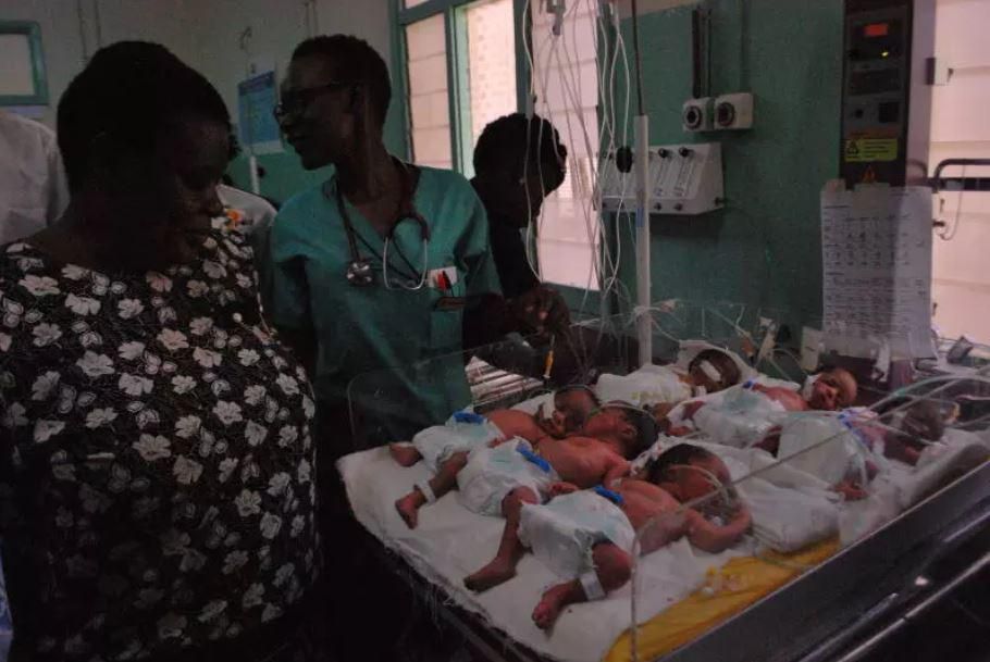 Medics watch over Kakamega quintuplets born to Ms Everlyne Namukhula and her husband Herbert Nabwire (The Standard)