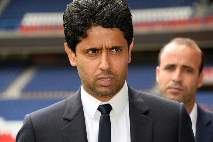 Nasser Al-Khelaifi (L) is prominent now as president of Paris Saint-Germain but owes his start in sport to his prowess at tennis