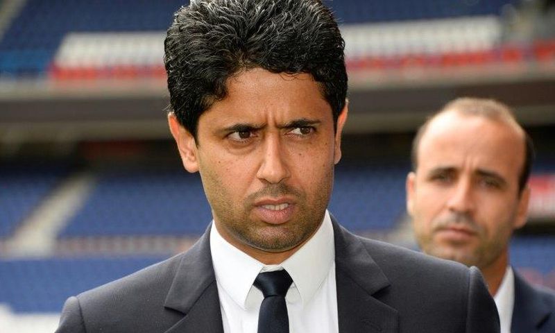 Nasser Al-Khelaifi (L) is prominent now as president of Paris Saint-Germain but owes his start in sport to his prowess at tennis