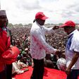 President Uhuru Kenyatta during a rally in Wajir County where he received defectors from ODM.