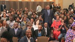President Uhuru Kenyatta with the Kenyan diaspora in Japan in 2015.