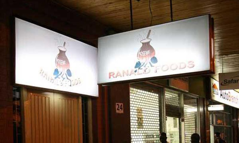 The K'osewe Ranalo Foods restaurant on Kimathi Street, Nairobi. The owner was shot in Nairobi on December 1, 2016.