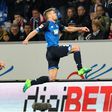 Hoffenheim's forward Andrej Kramaric (R) celebrates after he scored against Bayern Munich in Sinsheim, southwestern Germany on April 4, 2017
