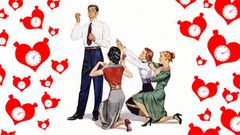 One man three ladies