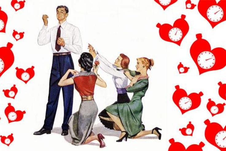 One man three ladies