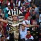 Egyptian fans cheer at the Borg el-Arab Stadium near Alexandria, on November 13, 2016