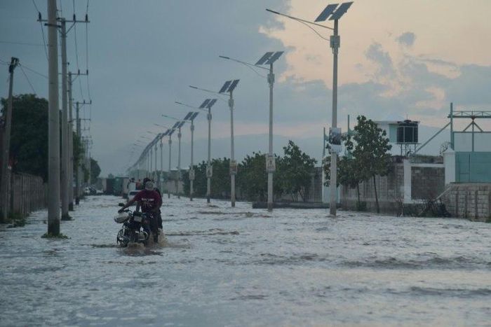 Many Haitian towns are prone to flooding even during moderate storms -- as seen here in the capital Port-au-Prince earlier this month
