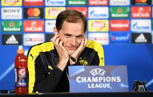 Dortmund's head coach Thomas Tuchel attends a press conference in Dortmund, western Germany on April 10, 2017 on the eve of their Champions League football match between against AS Monaco