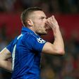 Leicester City's forward Jamie Vardy celebrates after scoring during their UEFA Champions League round of 16 second leg football match against Sevilla on February 22, 2017