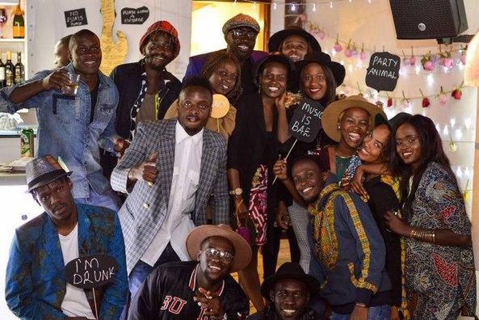Friends at sauti sol's Polycarp's birthday party