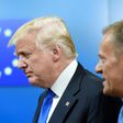 US President Donald Trump (left) and European Council President Donald Tusk pictured at EU headquarters in Brussels on May 25, 2017