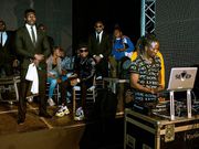 Harmonize with his crew in Nairobi.