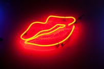 neon light lips