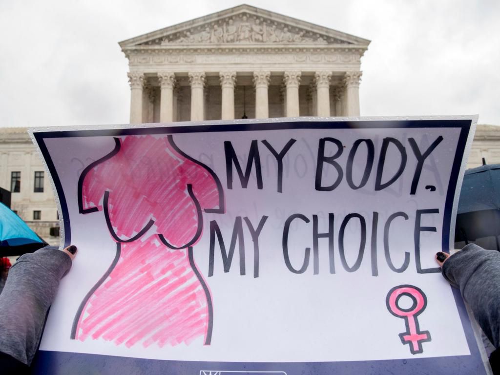 A poster held up during a pro-choice rally