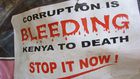 A banner bearing n anti-corruption message used during past protests (Twitter)