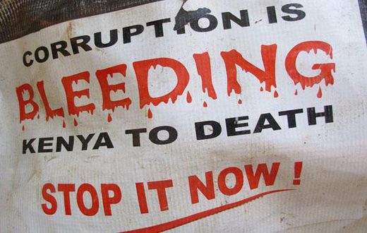 A banner bearing n anti-corruption message used during past protests (Twitter)