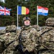 US soldiers are pictured prior the beginning of the official welcoming ceremony of NATO troops in Orzysz, Poland, on April 13, 2017