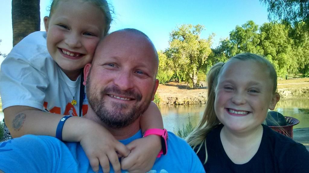 Donald Fox and his daughters, Amaya and Elizabeth.