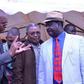 Taita Taveta governor John Mruttu explains a point to Cord leader Raila Odinga as Wundanyi MP Thomas Mwadeghu.