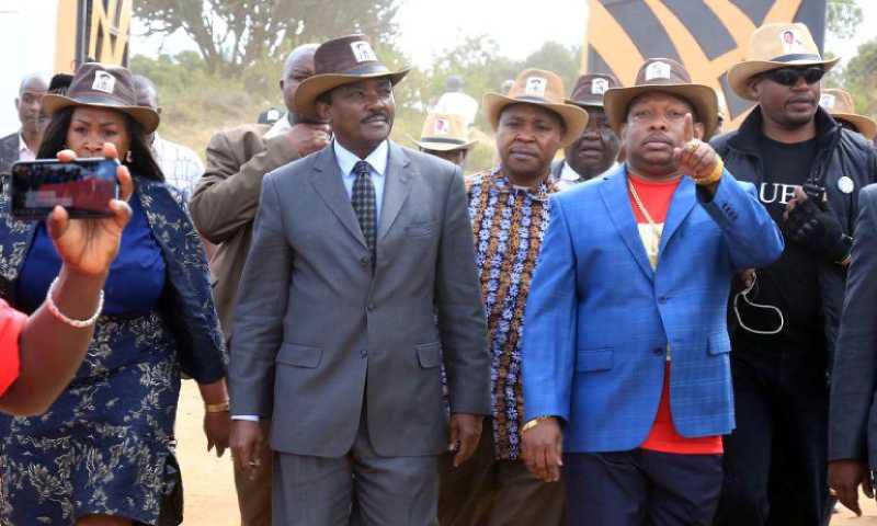 Nairobi Governor Mike Sonko with Wiper party leader Kalonzo Musyoka