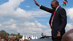 President Uhuru Kenyatta during the 54th Madaraka Day celebrations in Nyeri county. This year's celebrations will be mared in Narok