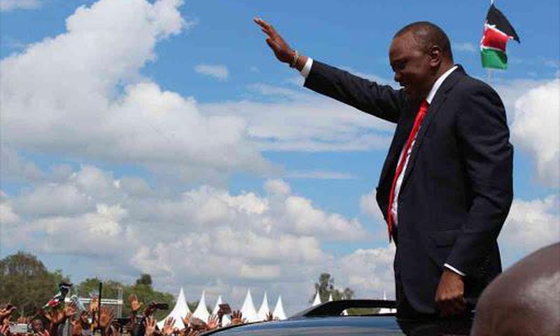 President Uhuru Kenyatta during the 54th Madaraka Day celebrations in Nyeri county. This year's celebrations will be mared in Narok