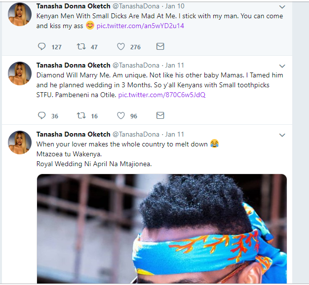 Tweets on the Tanasha Donna Oketch handle