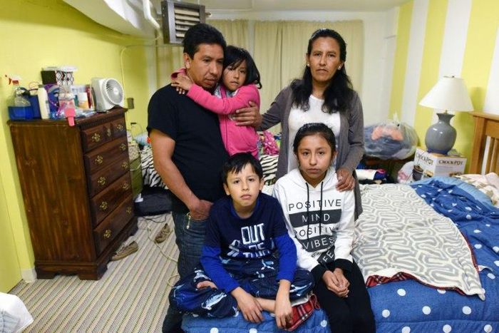 Nearly 20 years after fleeing Mexico Jeanette Vizguerra (top R) has taken refuge in a Denver church with her family for fear of being deported by immigration